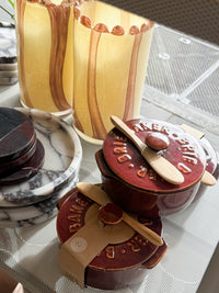 Loire Ceramic Brie Baker - Burgundy