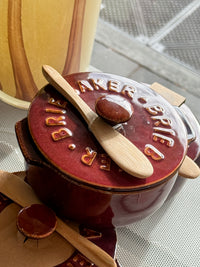 Loire Ceramic Brie Baker - Burgundy