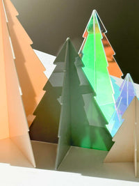 norsu Studio Perspex standing Christmas trees set of 3 in mixed colors with modern minimalist design