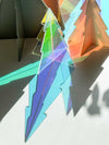 norsu Studio Perspex iridescent standing Christmas trees set of 3 with light-reflecting colorful shadows