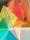 norsu Studio Perspex standing Christmas trees set of 3 in mixed translucent colors with colorful light reflections