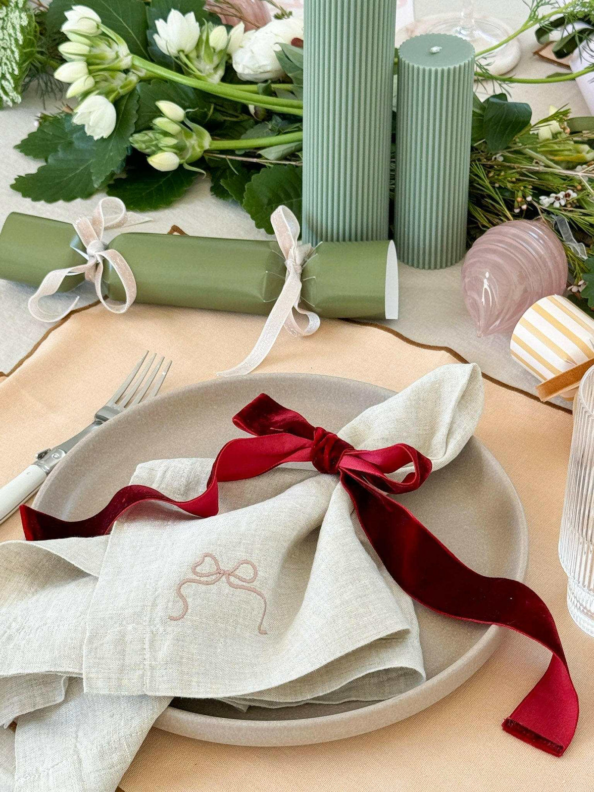 Arty Bub Candles Arty Bub, Ribbed Pillar Candle Scented, Sage Green Tall