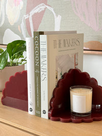 norsu Studio Acrylic Scalloped Bookends (Set of Two) – Merlot