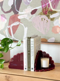 norsu Studio Acrylic Scalloped Bookends (Set of Two) – Merlot