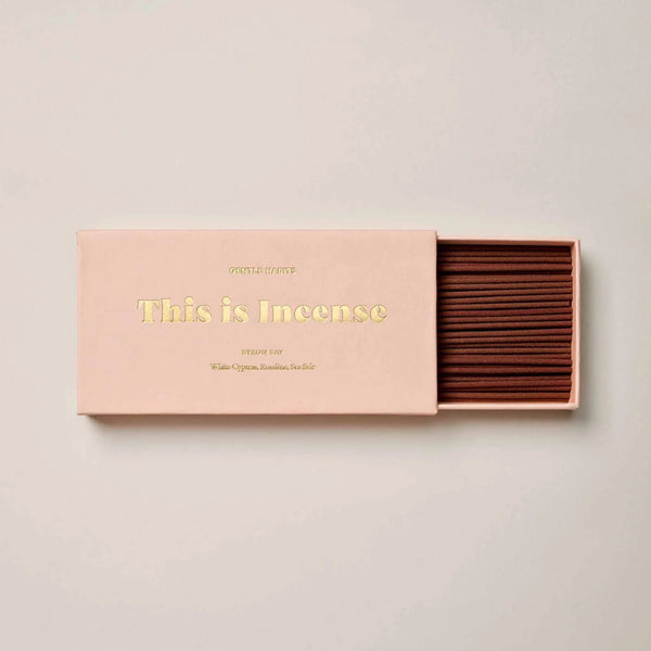 Box of Gentle Habits Incense sticks with Byron Bay scent featuring cedarwood, patchouli, and white cypress fragrance notes.