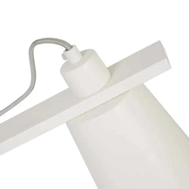Easton Axel Desk Lamp in matt ivory with adjustable arm and conical shade