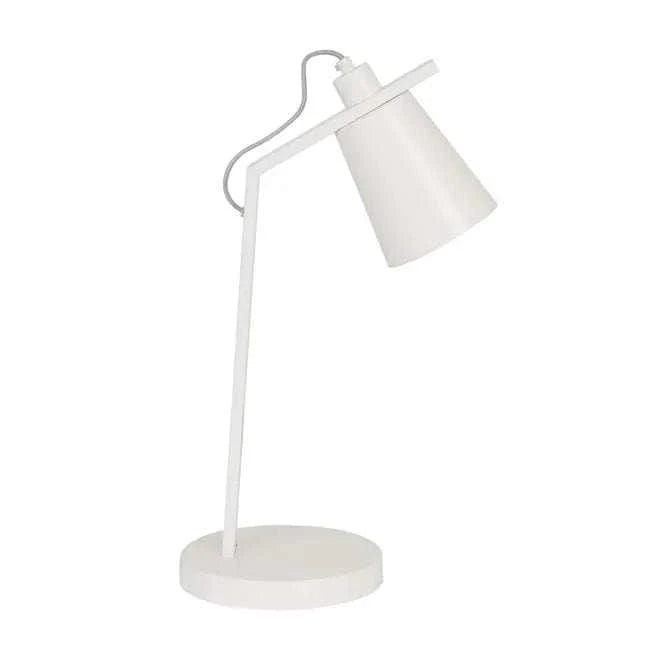 Easton Axel Desk Lamp in matt ivory finish with adjustable arm and conical shade