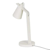 Easton Axel Desk Lamp in matt ivory with adjustable arm and conical shade on round base