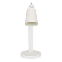 Easton Axel Desk Lamp in matt ivory with industrial iron base and adjustable conical shade