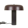 Globe West Canopy Table Lamp in burgundy metal with modern design and fabric cord switch