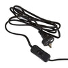 Black fabric cord with inline switch and Australian plug for Easton Curve Lamp