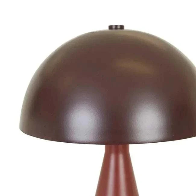 Globe West Easton Dome Table Lamp in burgundy berry with metal dome shade and solid pedestal base