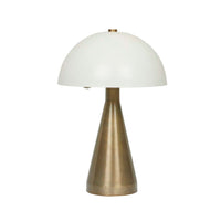 GlobeWest Easton Dome Table Lamp - Matt Ivory/Antique Brass