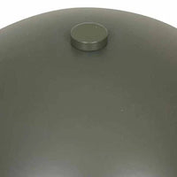 Close-up of the olive green metal dome shade of the GlobeWest Easton Dome Table Lamp