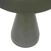 GlobeWest Easton Dome Lamp in olive green metal with mushroom-shaped shade and solid pedestal base