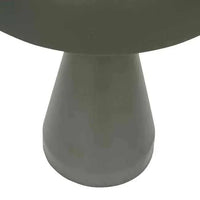 GlobeWest Easton Dome Lamp in olive green metal with mushroom-shaped shade and solid pedestal base