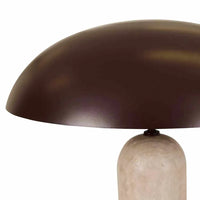 Globe West Lamps Globe West Easton Ellipse Table Lamp - Travertine/Burgundy
