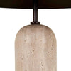 Globe West Lamps Globe West Easton Ellipse Table Lamp - Travertine/Burgundy