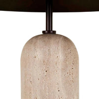 Globe West Lamps Globe West Easton Ellipse Table Lamp - Travertine/Burgundy