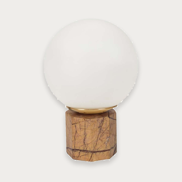 GlobeWest Easton Globe Table Lamp - Brown Marble