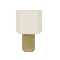 GlobeWest Easton Hex Table Lamp - Khaki - Linen