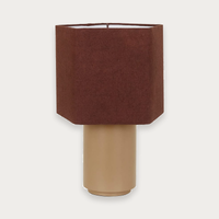 GlobeWest Easton Hex Table Lamp - Mushroom - Coco