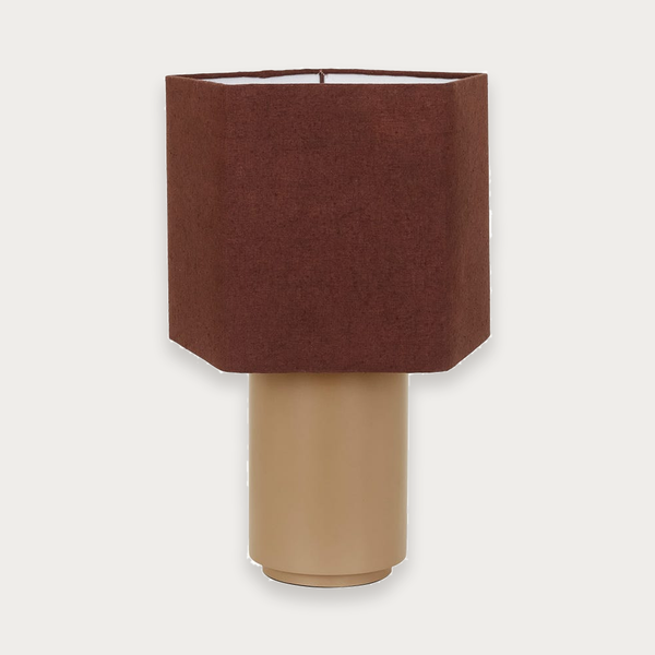 GlobeWest Easton Hex Table Lamp - Mushroom - Coco