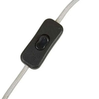 GlobeWest Easton Horizon Desk Lamp grey fabric cord with black on/off switch close-up