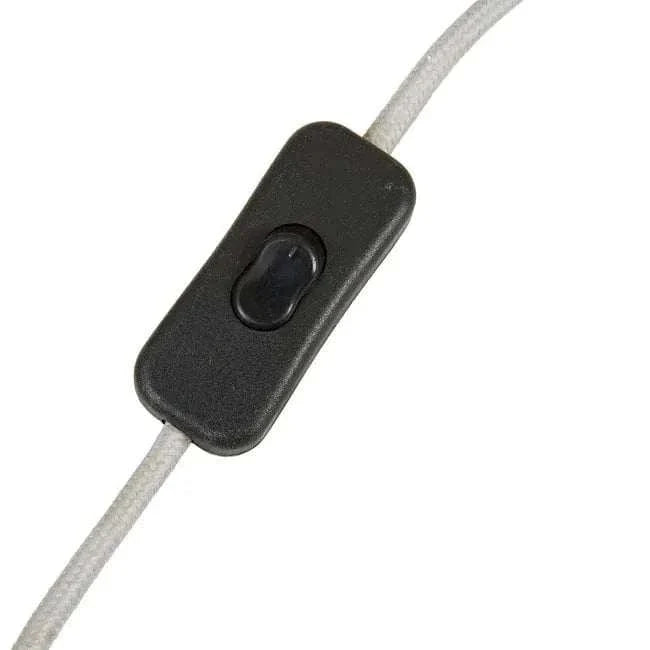 GlobeWest Easton Horizon Desk Lamp grey fabric cord with black on/off switch close-up