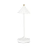 Easton Horizon Desk Lamp with white marble base and white metal shade in minimalist design