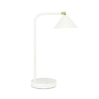 Easton Horizon Desk Lamp with white marble base and adjustable white metal shade