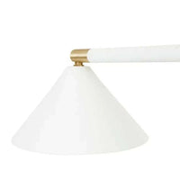 Easton Horizon Desk Lamp with white marble base and white metal tapered shade