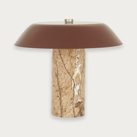 GlobeWest Easton Luna Table Lamp - Brown Marble - Brunette