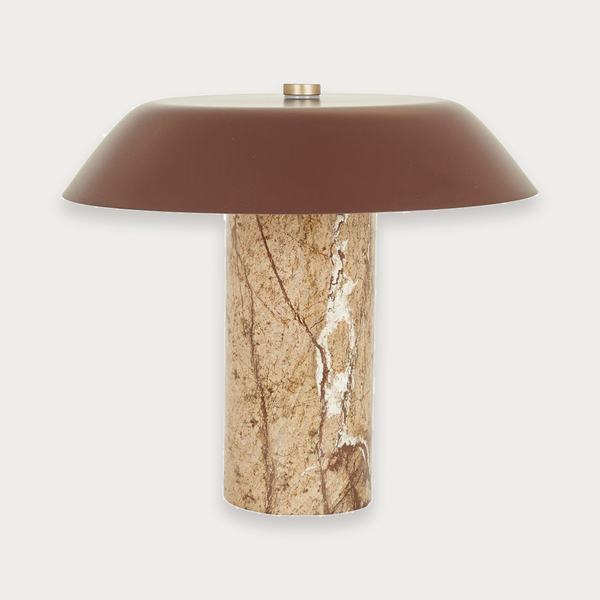 GlobeWest Easton Luna Table Lamp - Brown Marble - Brunette