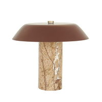 GlobeWest Easton Luna Table Lamp - Brown Marble - Brunette