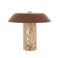 GlobeWest Easton Luna Table Lamp - Brown Marble - Brunette