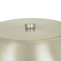 GlobeWest Easton Luna Table Lamp - Mocha Travertine - Pewter