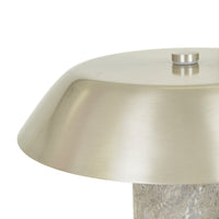 GlobeWest Easton Luna Table Lamp - Mocha Travertine - Pewter