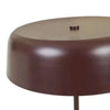 Easton Marquee Floor Lamp with matt iron burgundy shade and natural travertine base