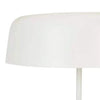 Easton Marquee Floor Lamp with natural travertine base and matte ivory shade in modern design