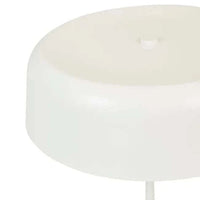 Easton Marquee Floor Lamp with travertine base and matt ivory shade, modern elegant lighting fixture