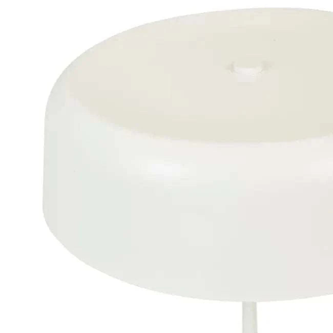 Easton Marquee Floor Lamp with travertine base and matt ivory shade, modern elegant lighting fixture