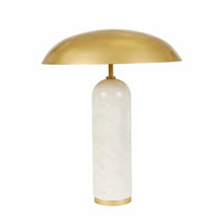 Globe West Lamps Globe West Easton Tilt Table Lamp - White Marble / Matt Brass