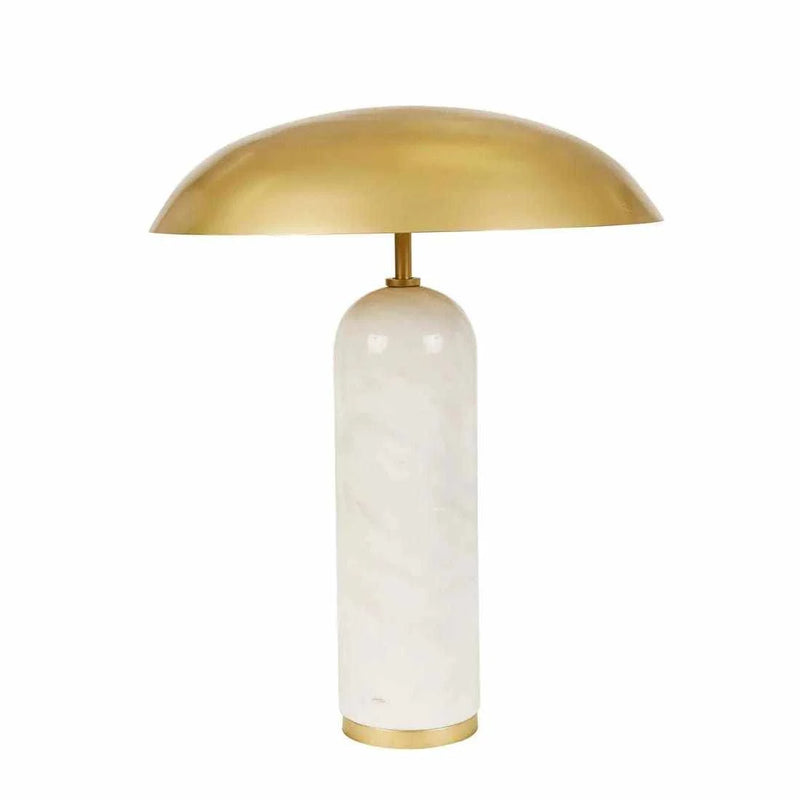 Globe West Lamps Globe West Easton Tilt Table Lamp - White Marble / Matt Brass