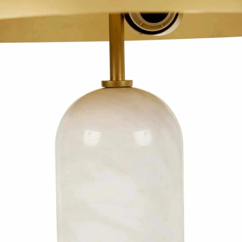 Globe West Lamps Globe West Easton Tilt Table Lamp - White Marble / Matt Brass