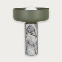 GlobeWest Elio Canyon Table Lamp - Steel Marble - Ash
