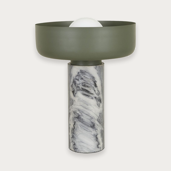 GlobeWest Elio Canyon Table Lamp - Steel Marble - Ash