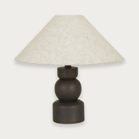 GlobeWest Elio Elfin Table Lamp - Umber - Linen
