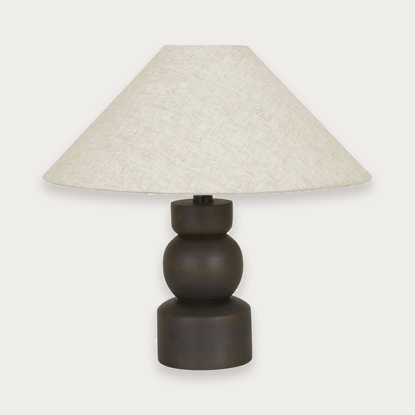 GlobeWest Elio Elfin Table Lamp - Umber - Linen