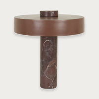 GlobeWest Elio Revolve Table Lamp - Maroon Marble - Burgundy